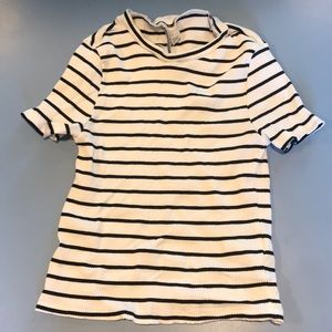 H&M ribbed stripped crop top